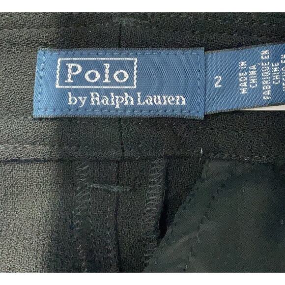 Polo Ralph Lauren Wool Crepe Buttoned Skirt Black Midi 2 A Line Flare $600 - Picture 10 of 10